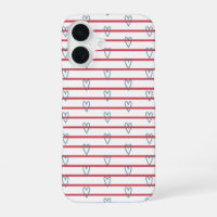 Bleu Rouge Coeur Nautique Coeur Stripes Chic