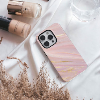 Coque iPhone 16 Blush Opaline – Luxury Blush Pink & Gold Marble