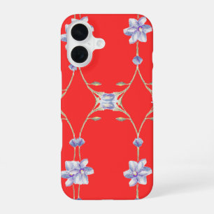 Coque iPhone 16 Boîtier de téléphone à fleurs de Rèd