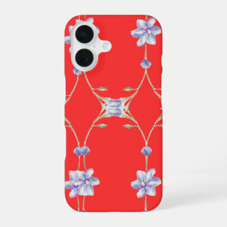 Coque iPhone 16 Boîtier de téléphone à fleurs de Rèd