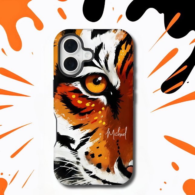 Coque iPhone 16 Boîtier de téléphone couleur Wild Tiger's Eye (Créateur téléchargé)