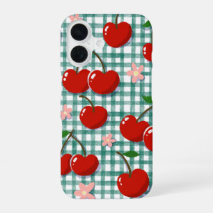 Coque iPhone 16 Boîtier de téléphone personnalisé Cerise sur Gingh