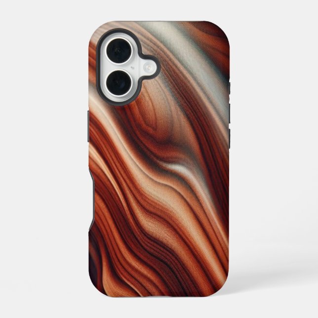 Coque iPhone 16 Boîtier de téléphone Woodgrain (Verso)