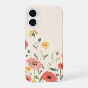 Coque iPhone 16 Boîtier floral mignon pour iPhone 16