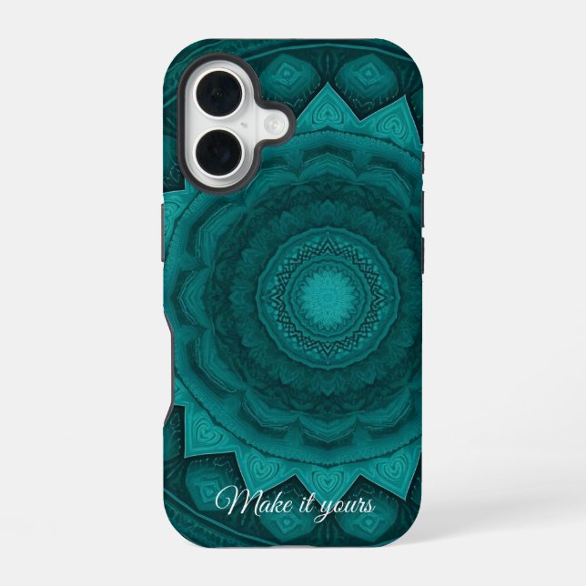 Coque iPhone 16 Boîtier téléphonique Mandala Art - Ajoutez Votre A (Verso)
