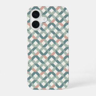 Coque iPhone 16 Boîtier téléphonique moderne géométrique Quilt ins