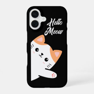Coque iPhone 16 Bonjour Meow Chat