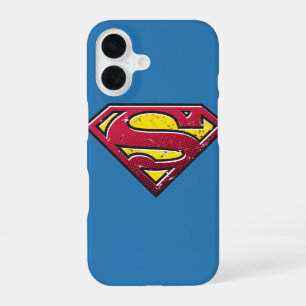 Coque iPhone 16 Bouclier S de Superman Logo rayures
