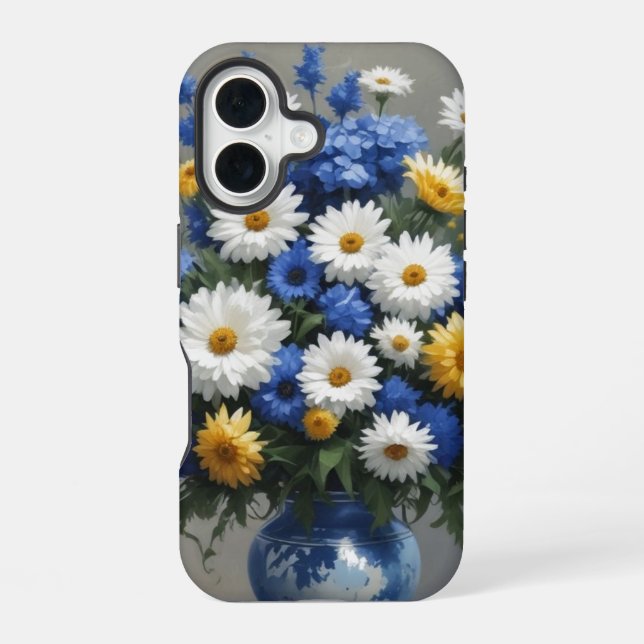 Coque iPhone 16 Bouquet de fleurs Elégante aquarelle (Verso)