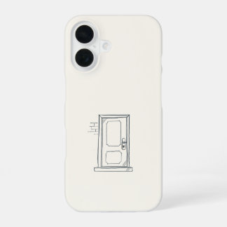 Coque iPhone 16 Cadeau d'introverti Minimaliste Dessin au trait Po