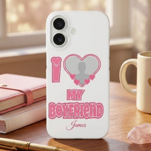 Coque iPhone 16 Cadeau personnalisé J'aime mon petit ami – Ajoutez