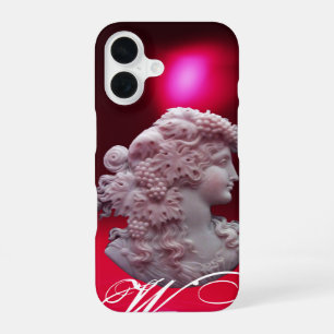 COQUE iPhone 16 CAMÉE ANTIQUE, FEMME AVEC RAISINS ET VIGNES
