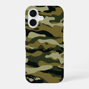 Coque iPhone 16 Camo vert foncé