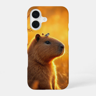 Coque iPhone 16 Capybara in Golden Field Cute Phone Case