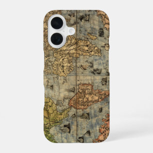 Coque iPhone 16 Carte du monde antique de Forlani 1565 Cartographi