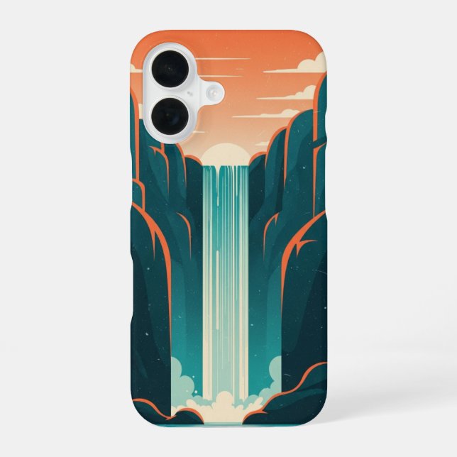 Coque iPhone 16 Cascade Mystique Rétro (Verso)