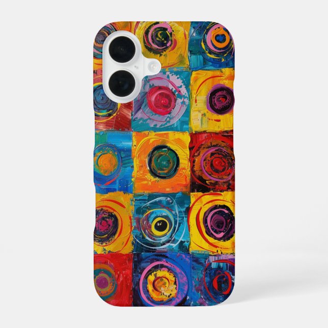 Coque iPhone 16 Cercles Abstraits (Verso)