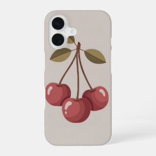 Coque iPhone 16 Cerises Groupées Vintage
