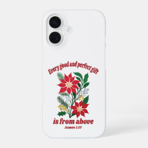 Coque iPhone 16 Chaque don bon et parfait – Jacques 1:17 Noël