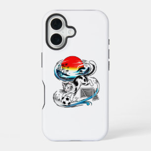 Coque iPhone 16 Chat de foot japonais protecteur pour les amateurs