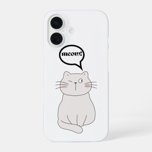 Coque iPhone 16 chat miaou (Verso)
