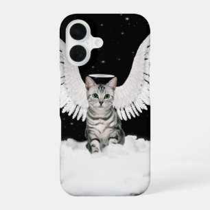 Coque iPhone 16 Chat tigré ange gardien avec des ailes