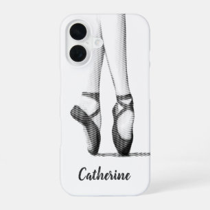 Coque iPhone 16 Chaussures de ballet Graphique -- Votre propre nom