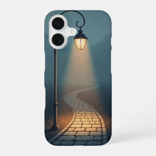 Coque iPhone 16 Chemin de la lampe du soir