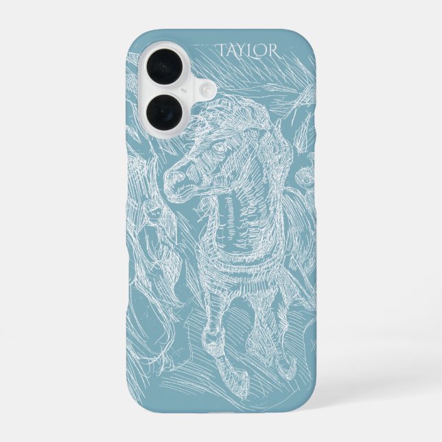 Coque iPhone 16 Cheval au galop – Edvard Munch – Personnalisé  (Verso)