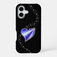 Coeur arc-en-ciel violet avec étoiles sur noir