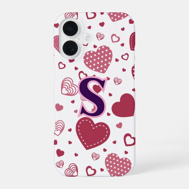 Coque iPhone 16 Coeurs de charme Design élégant et élégant (Verso)