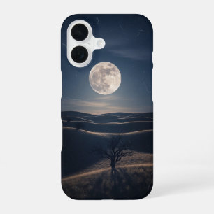 Coque iPhone 16 Collines au clair de lune rétro