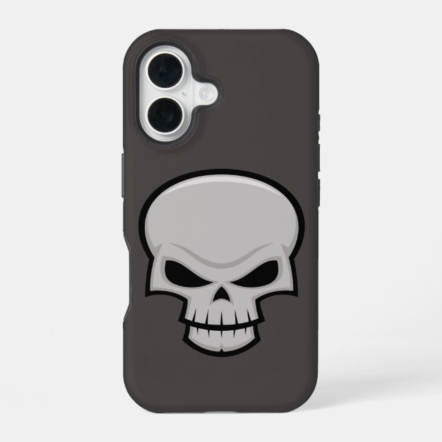 Coque iPhone 16 Conception du crâne mal (Verso)