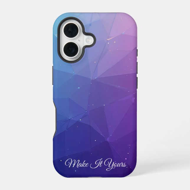 Coque iPhone 16 Coque géométrique dégradé - Ajouter un nom (Verso)