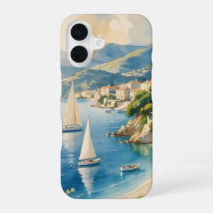 Coque iPhone 16 Cote D'Azur Style Vintage Voyage en France