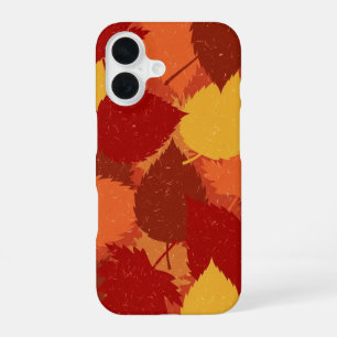Coque iPhone 16 Couches de feuilles d'automne