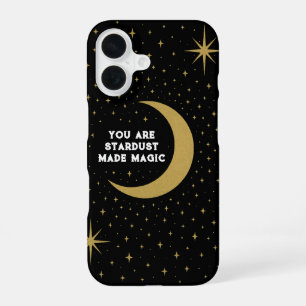 Coque iPhone 16 Couleur Personnalisée Céleste - Design Lune & Étoi