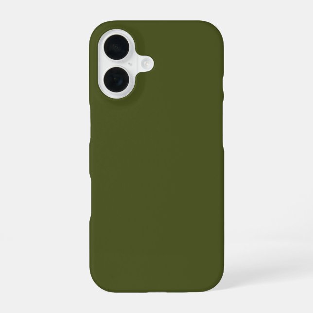 Coque iPhone 16 Couleur solide verte de l'Armée (Verso)