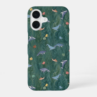 Coque iPhone 16 Créatures Océaniques (Baleine, Pieuvre & Requin)