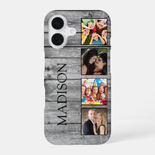 Coque iPhone 16 Créez Votre Collage De Photos Personnalisé Rustiqu