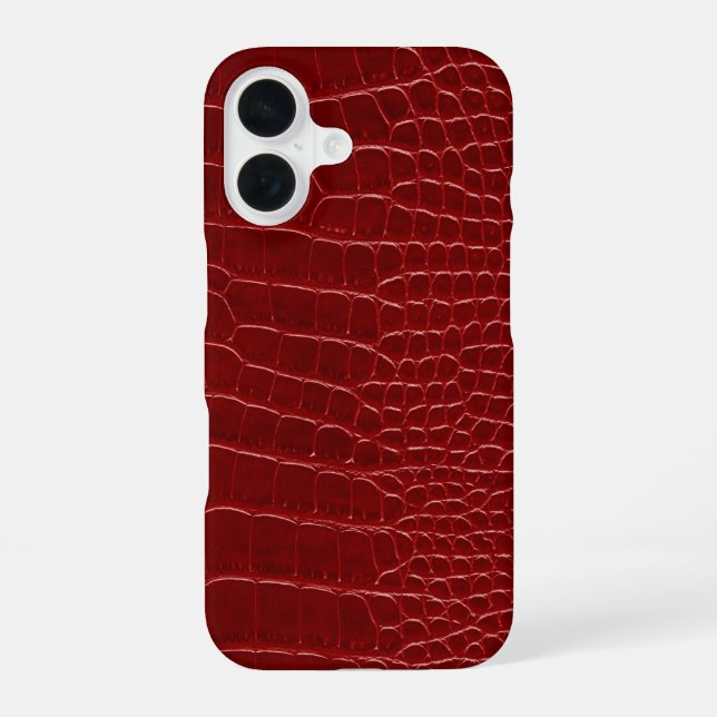 Coque iPhone 16 Crocodile Rouge Moderne (Verso)