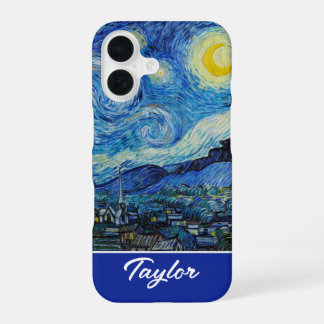 Coque iPhone 16 Customizable The Starry Night by Van Gogh