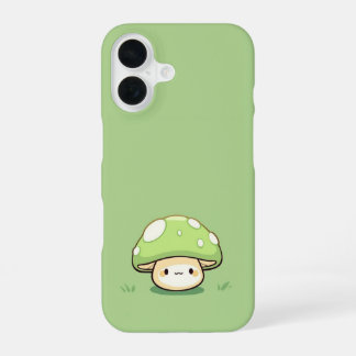 Coque iPhone 16 Cute Green Mushroom – Whimsical Nature iPhone Case