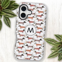 Dachshund Saucisse Chien Monogramme initial