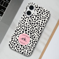 Dalmatien Motif Abstrait Monogramme Rose Pâle