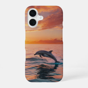 Coque iPhone 16 Dauphins du coucher du soleil