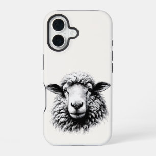 Coque iPhone 16 Dessin d'une tête de mouton
