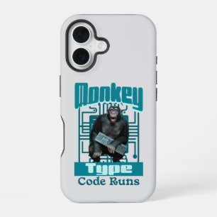 Coque iPhone 16 Développeur Full-Stack de type singe, code s'exécu