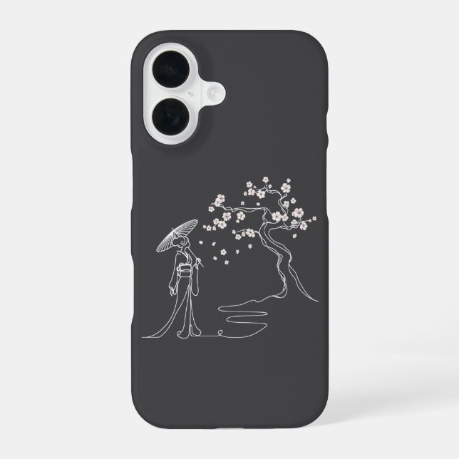 Coque iPhone 16 Dossier téléphonique Sakura Elegance (Verso)