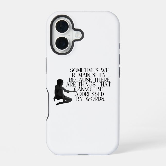 Coque iPhone 16 Douleur silencieuse - Conception de devis émotionn (Verso)